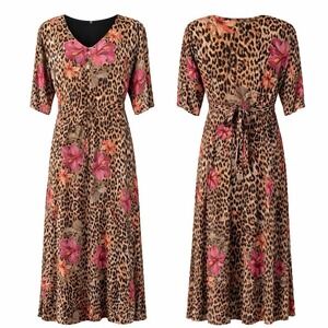 Y2K American Angel Boho Animal Print Floral Dress Maxi Dress Tie Back Sz M Flowy